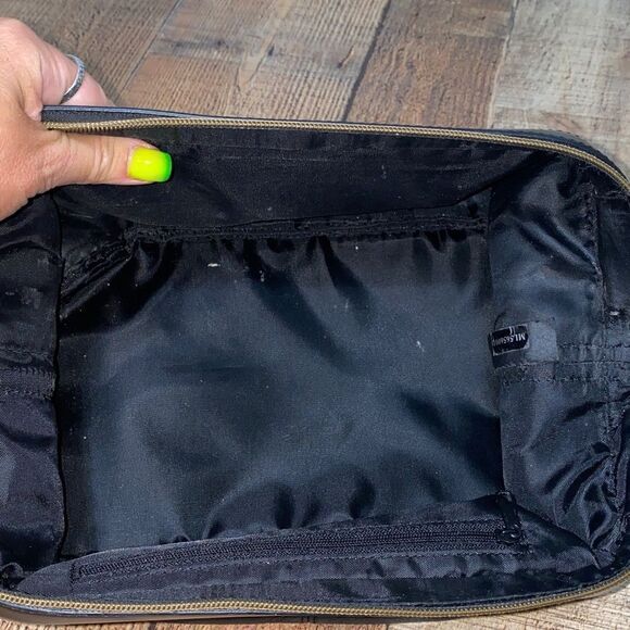 Fossil Soft Leather Black Travel Toiletry Bag Shaving Dopp Vintage - Picture 12 of 13